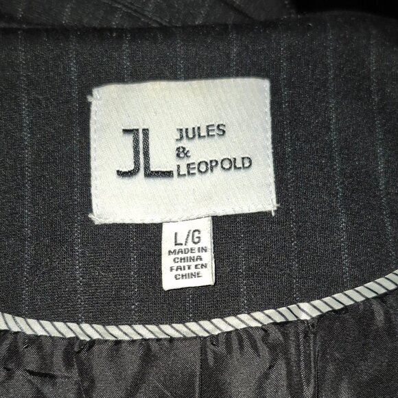Jules and Leopold Black Blazer with White Pinstripes (L) - Picture 4 of 6